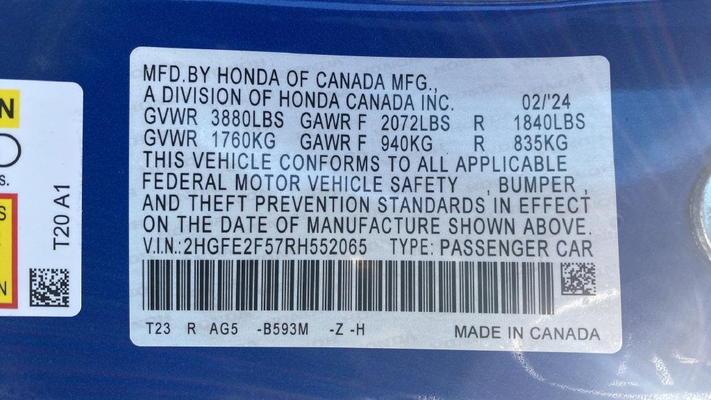 2024 Honda Civic Sport