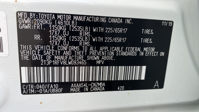 2020 Toyota RAV4 XLE